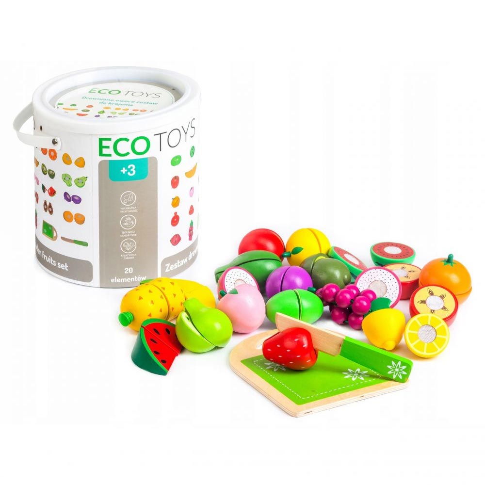 Ecotoys drveno voće set od 20 elemenata