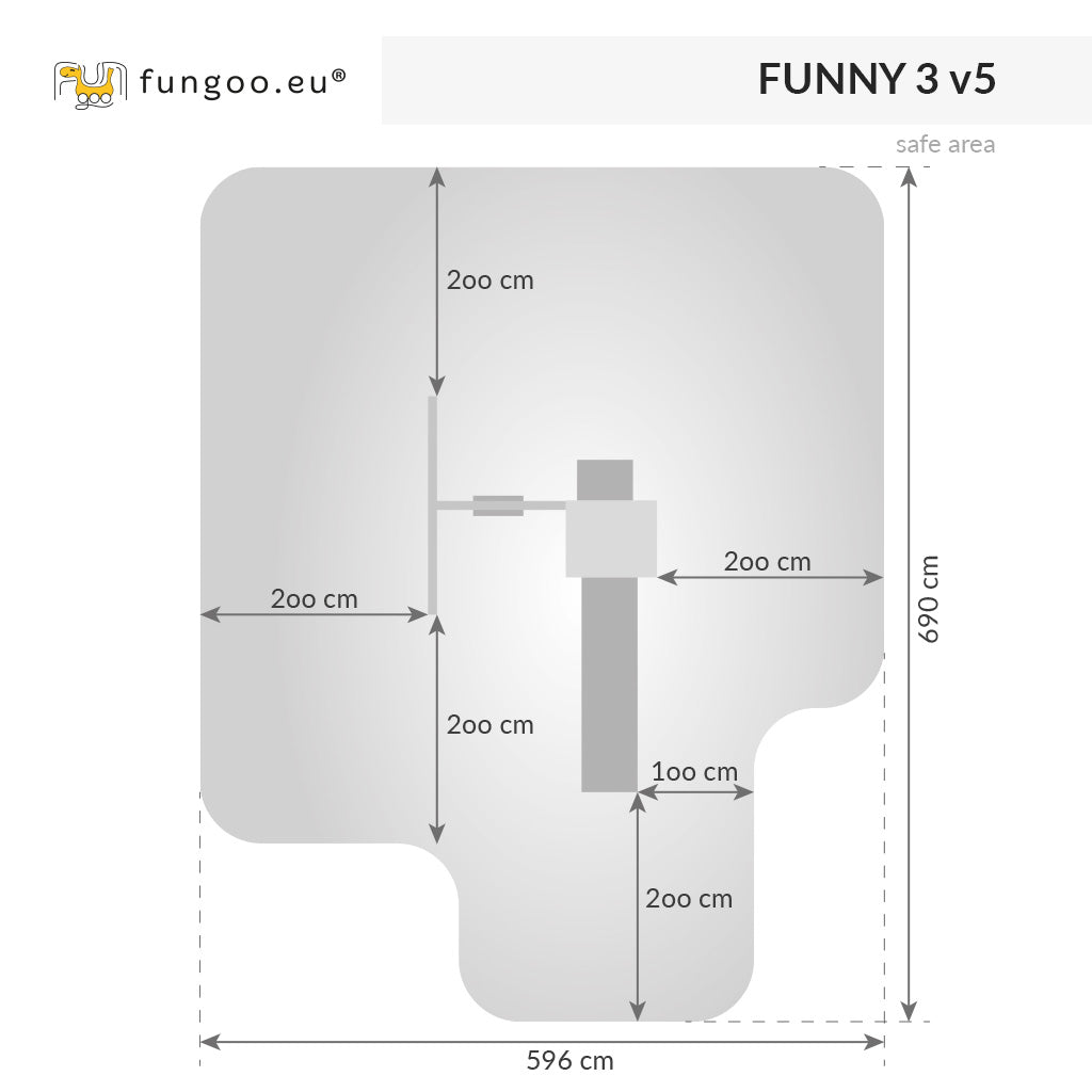 Set FUNNY 3 s pješčanikom i ljuljačkom - drveno dječje igralište