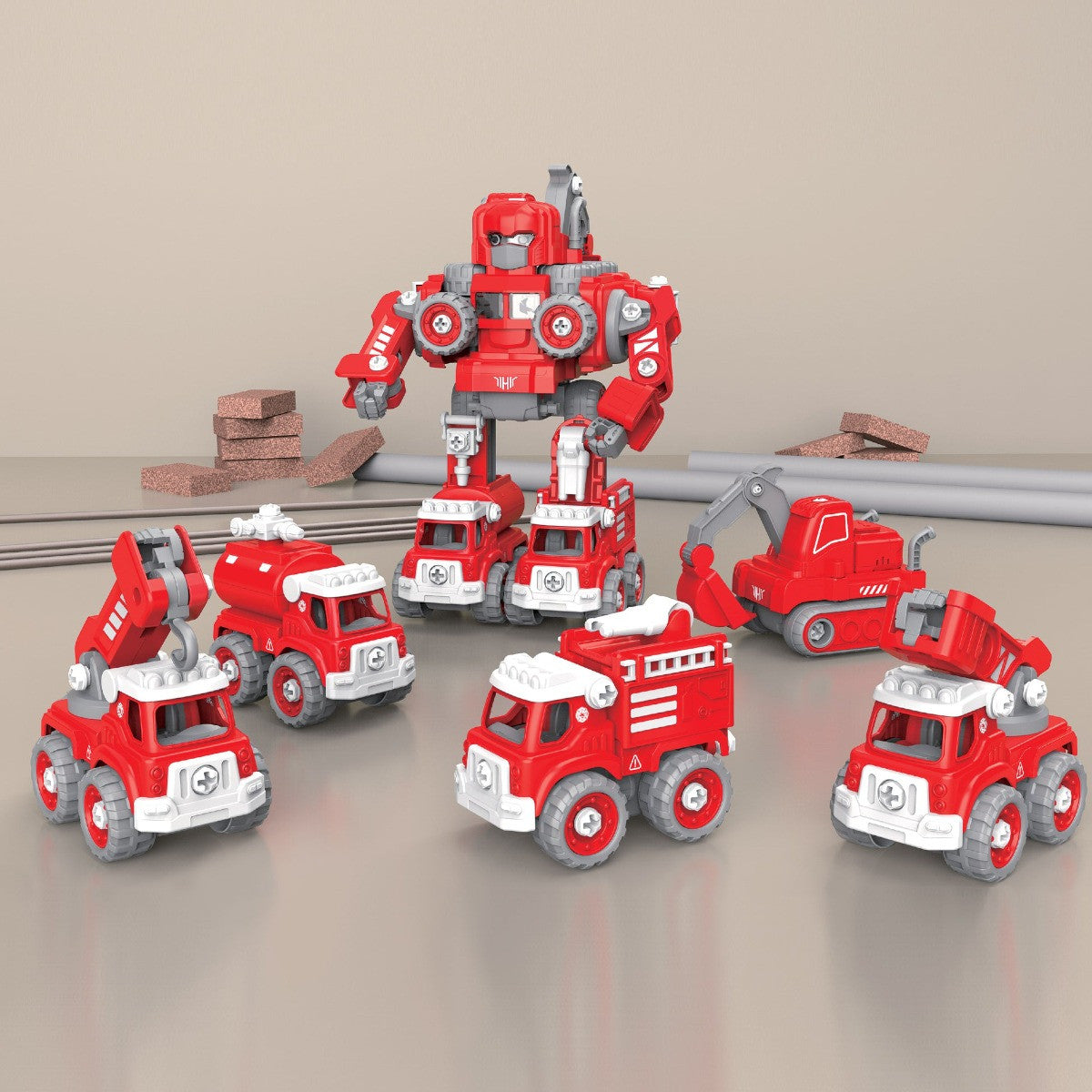 Edushape igračka Truck-O-Bot 5u1 Fire Rescue - crvena