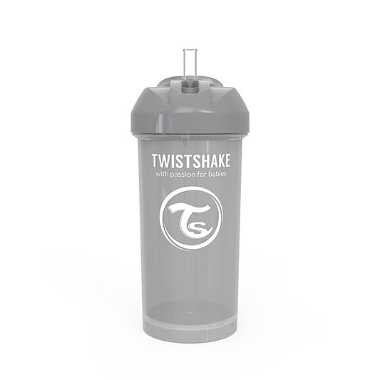 Twistshake bočica sa slamkom 360ml 6+m Pastel Pastel Grey