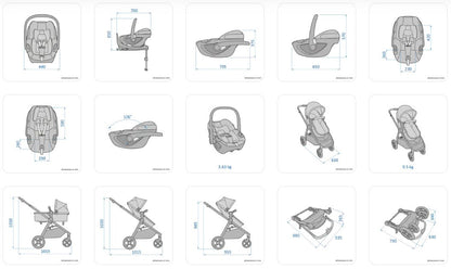 MAXI-COSI Kolica 3u1 ZELIA S TRIO + Košara + Autosjedalica - Grey