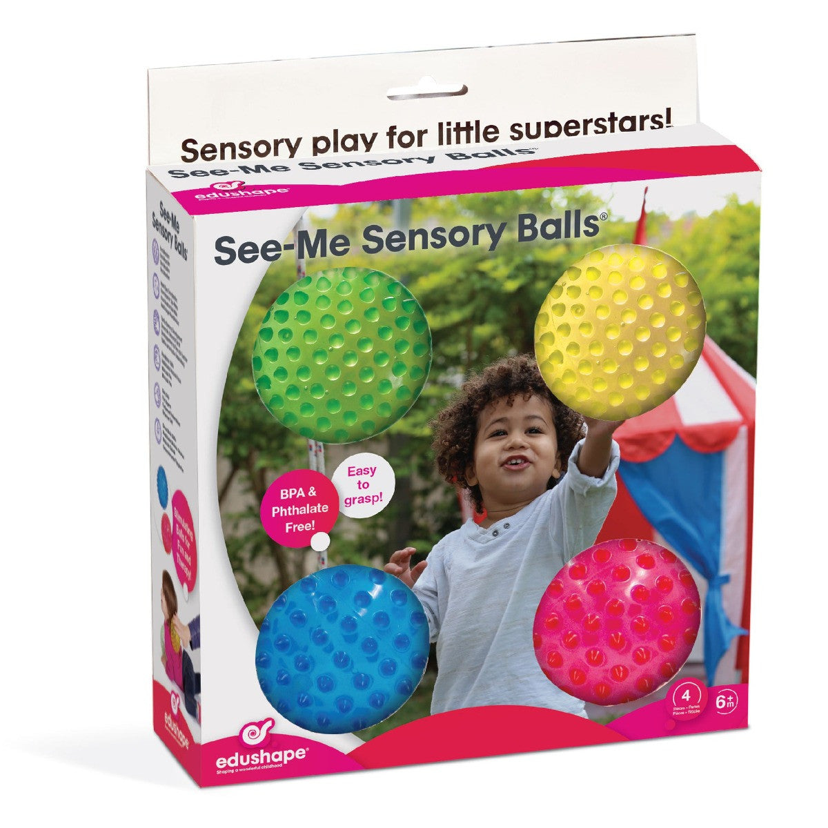 Edushape lopta The Original Sensory Balls See-Me - 4 kom