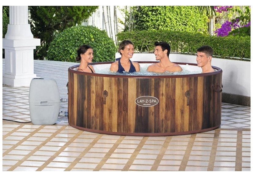 Jacuzzi na napuhavanje Bestway 180*66cm - detalj drvo